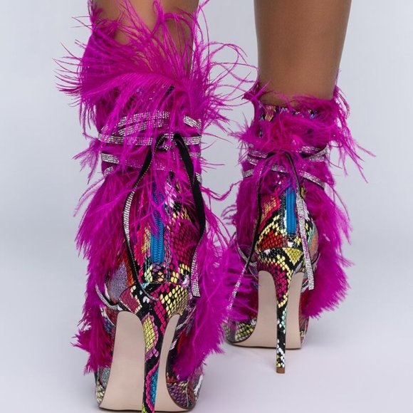 AZALEA WANG KILLER ON THE MOVE STILETTO BOOTIE IN MULTI - Picture 4 of 7